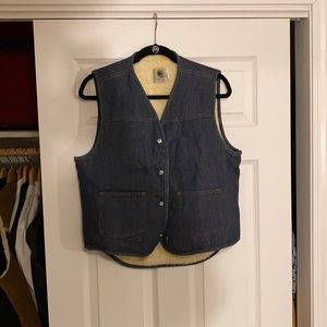 Denim Sherpa lined carhartt vest